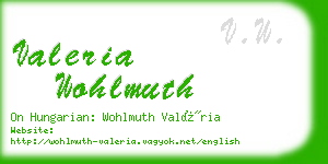 valeria wohlmuth business card